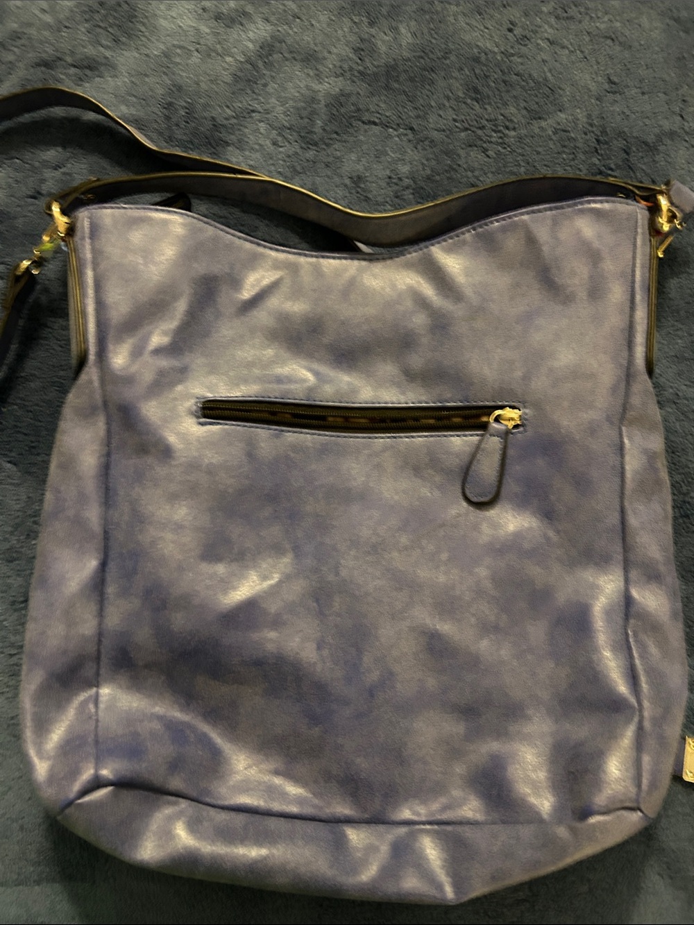 Women's Crossbody Bag with Gold Zipper Accents